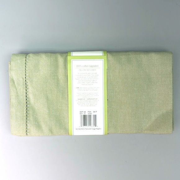 NWT Vintage Martha Stewart Sage Green
Hemstitch Cotton Napkins - Picture 4 of 5
